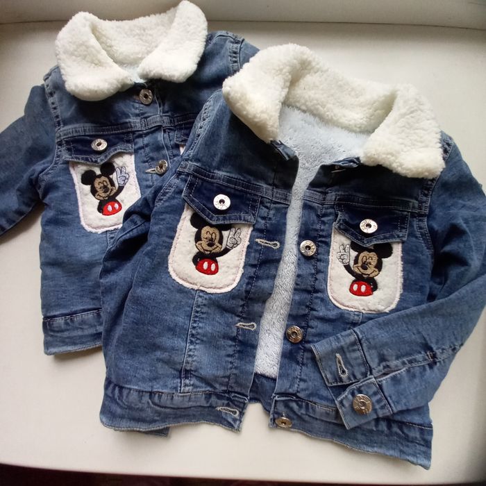 Куртка джинсова для двійні,хлопчаків і дівчаток