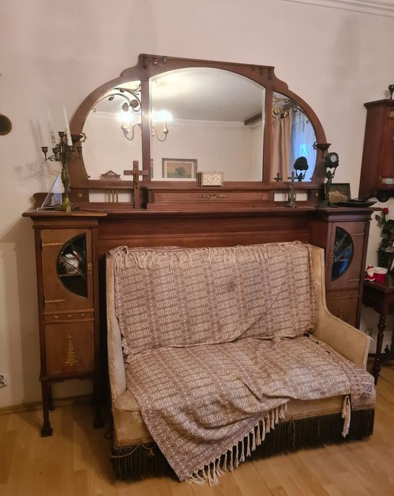 Duże lustro szafki secesja art deco biedermeier