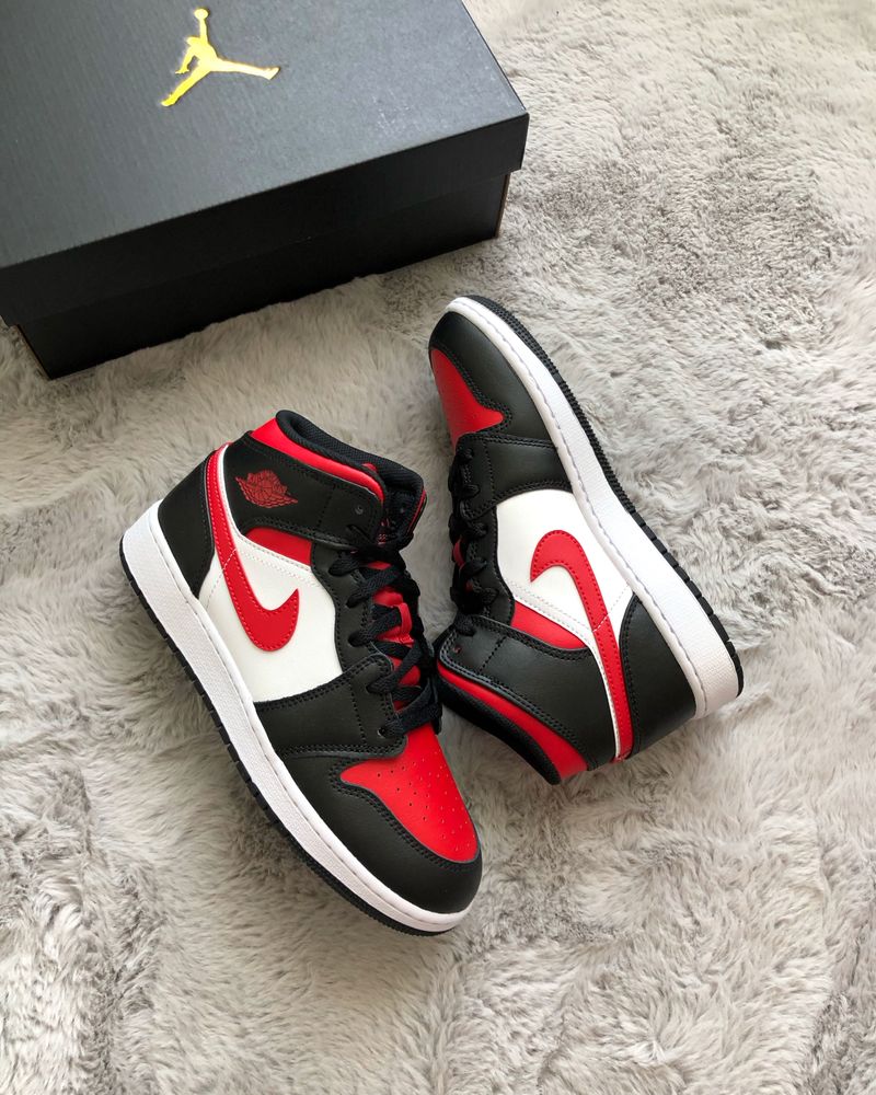 Nike air jordan 1 mid *bred toe* (gs) sales