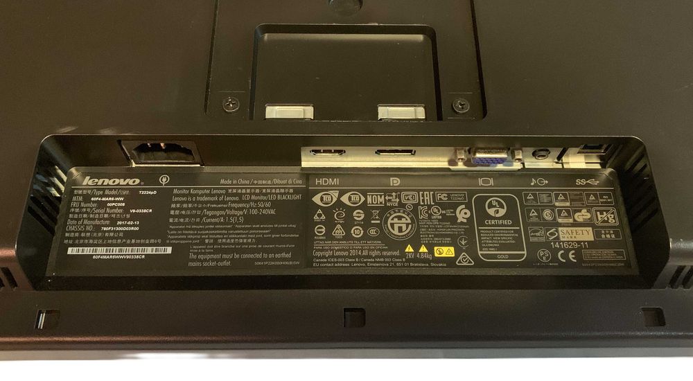 Monitor Lenovo ThinkVision T2224p LED