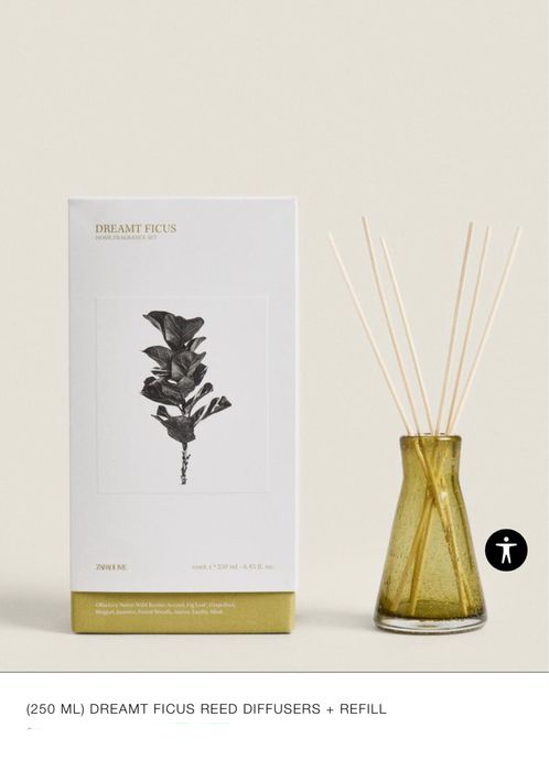 (250 ML) Difusor Em Sticks DREAMT FICUS + Recarga Zara Home NOVO