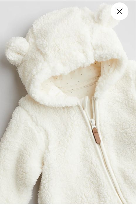 Демісезонний комбінезон хутряний H&M тедді ведмедик4 - 6 місяців 62-68