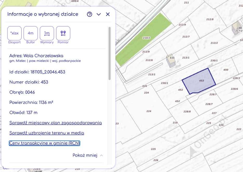 Dzialka budowlana w Woli Chorzelowskiej