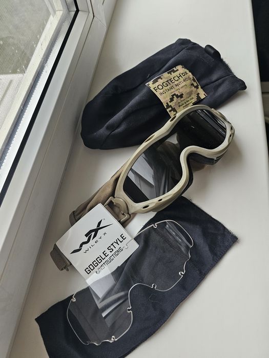 Окуляри тактические очки - штурмова маска Wiley X Spear Black/Clear 2 Lenses | Tan (One Size)