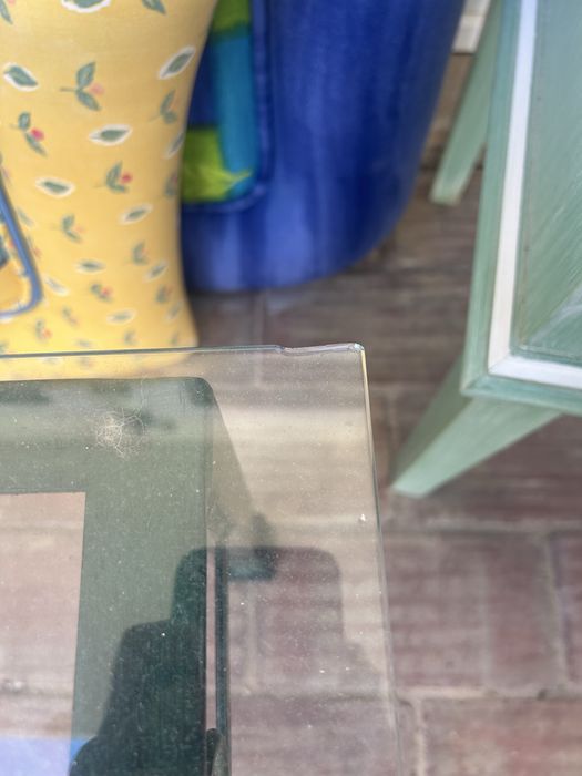 Mesa de Apoio em Ferro e Vidro Decorativa x 2