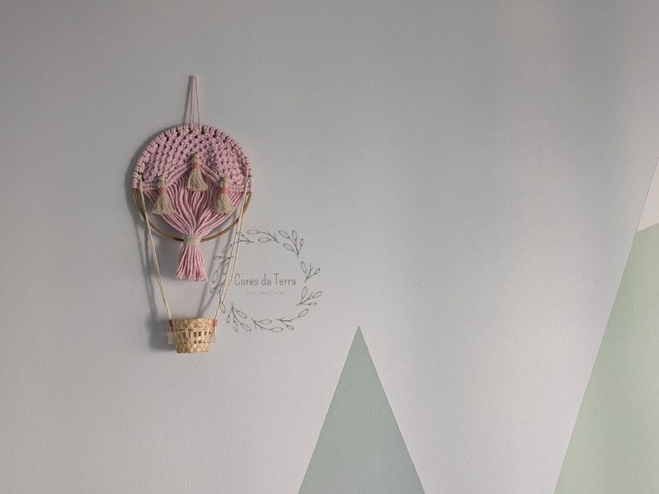 Balão de ar quente em macramé