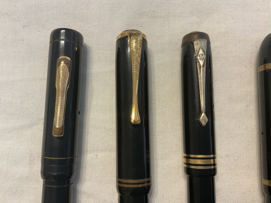 Seis canetas antigas de tinta permanente para colecionadores