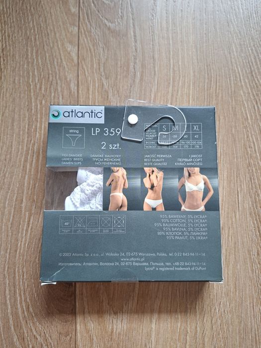 Stringi damskie Atlantic, rozmiar S, 2PACK