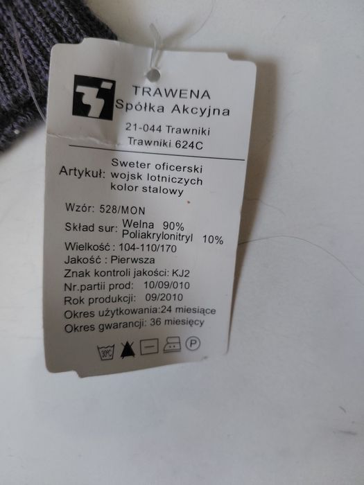 Sweter oficerski stalowy
