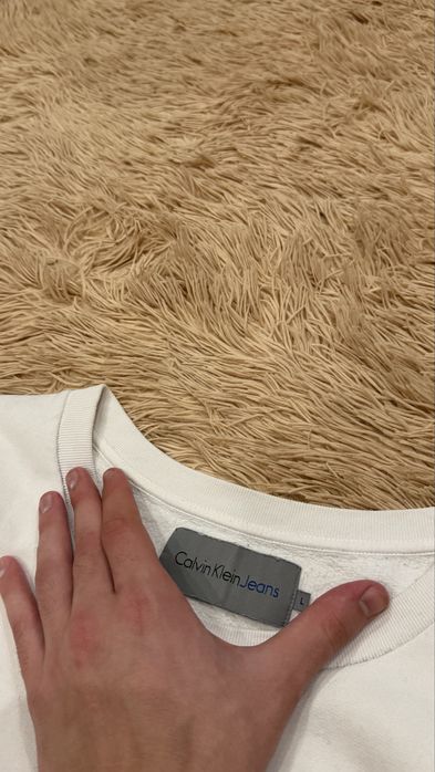 Белая кофта свитшот calvin klein ck кельвин кляйн кк оригинал