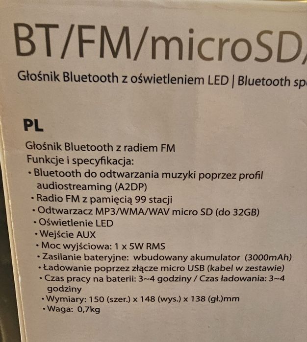 Głośnik bluetooth  blaupunk