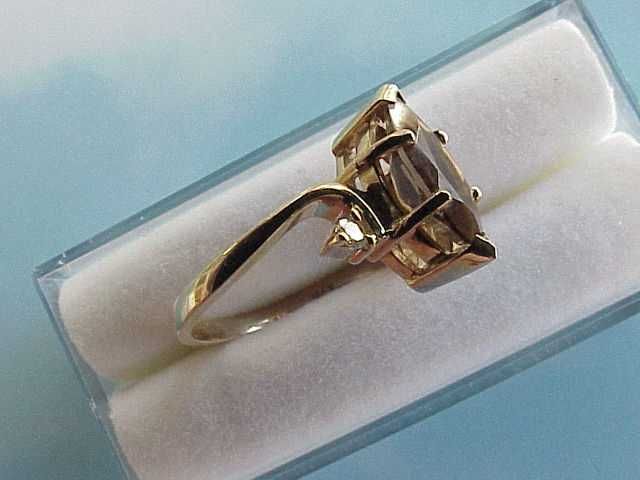 Złoty 14K 585 Pierścionek Markiza szlif Prawdziwy Turmalin 1,54ct