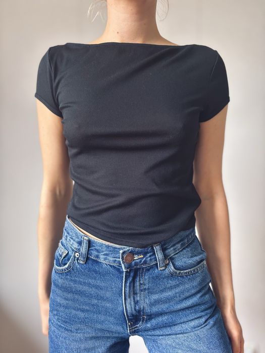 Czarna koszulka z siateczki black top nowa nienoszona krotki rekaw h&m