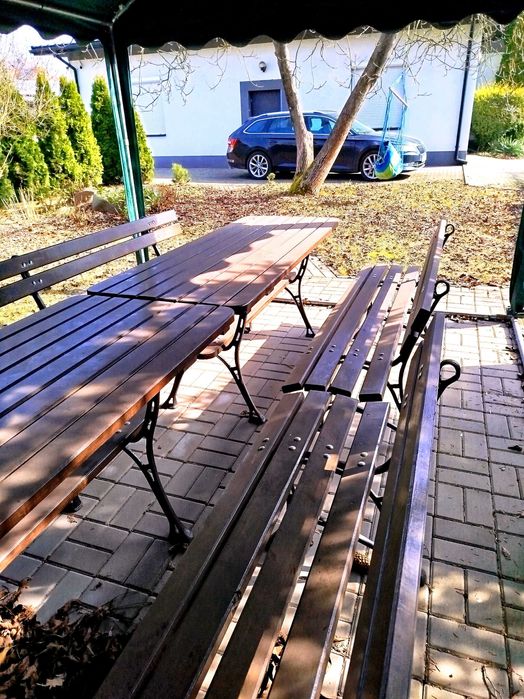 Drewniany komplet ogrodowy