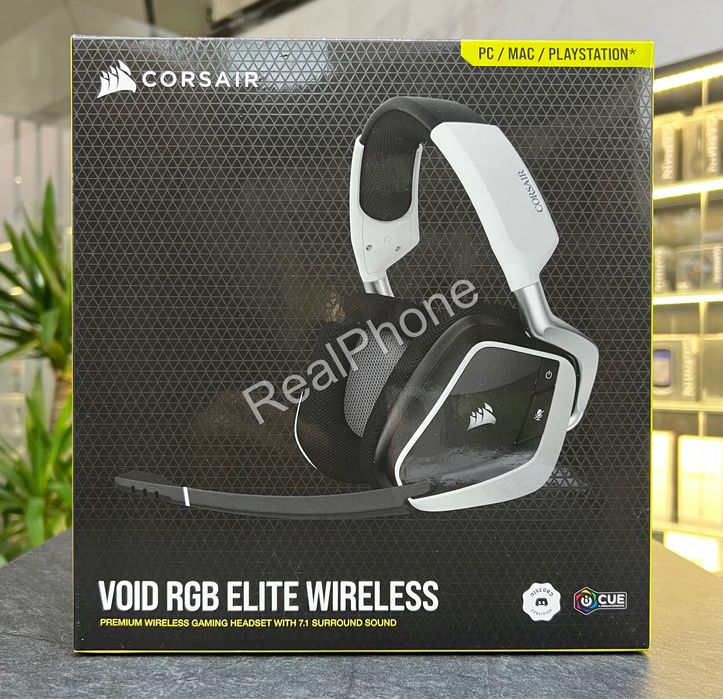 Навушники з мікрофоном Corsair Void RGB Elite Wireless White