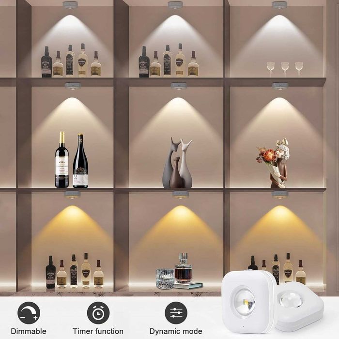 Pack 6 Luzes LED - Recarregáveis, C/ Comando e Intensidade Regulável