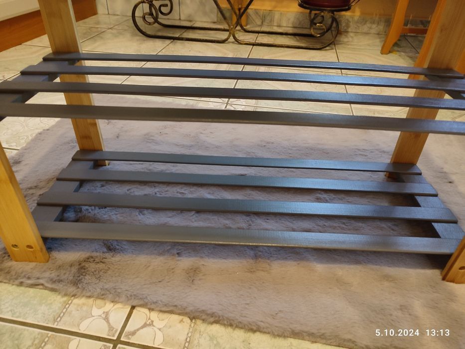 Nowy szary bambusowy regał półka na buty ławka