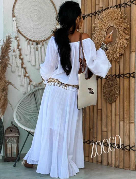 ZOCCO lekki, zwiewny komplet Boho na podszewce