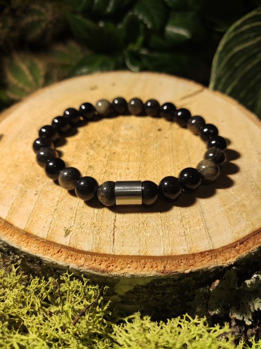 Bransoletka z naturalnych kamieni - zielony piaskowiec