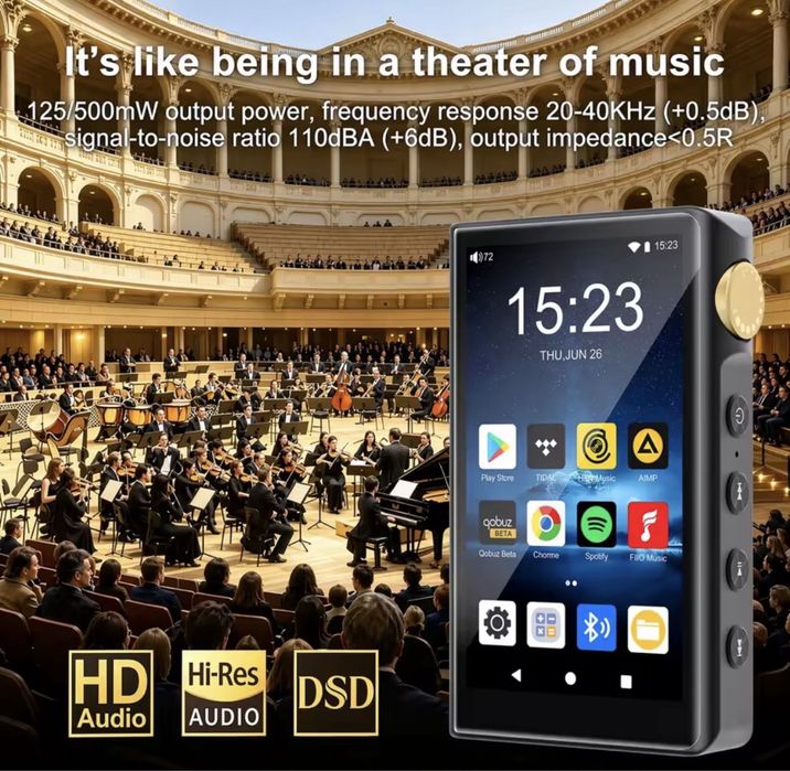 Hi-Fi Плеєр ZAQE P30 (Android 12, Wi-Fi, Bluetooth, Ldac, 4,4mm, Flac)