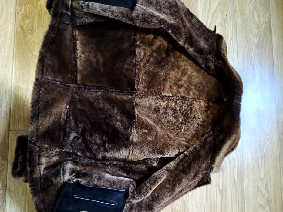 Дублёнка бомбер пилот размер M.