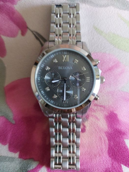 Новий чоловічий годинник хронограф BULOVA з діамантами