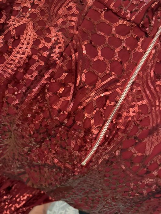 Długa sukienka balowa wieczorowa miss ord burgundowa XL