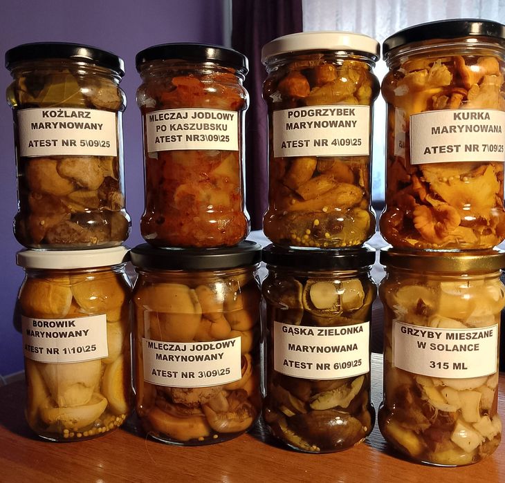 Gąski Zielonki i mleczaj jodłowy marynowane z atestem . Promocja.  R