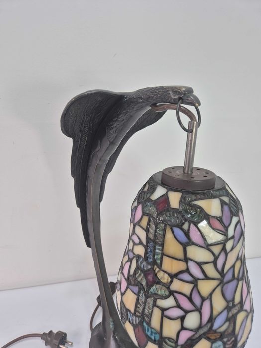 Lampa witrażowa z brązu