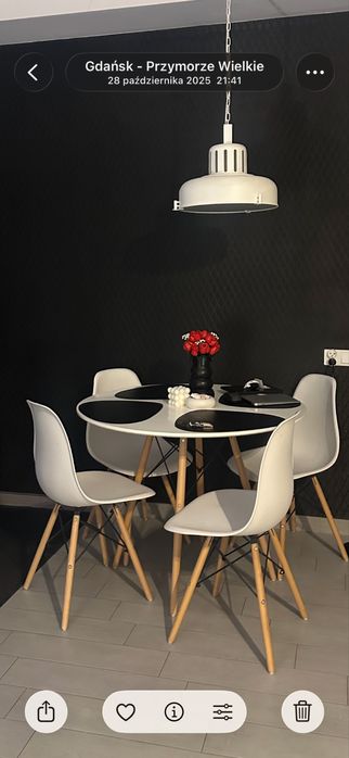 Stół 100cm i 4 krzesła