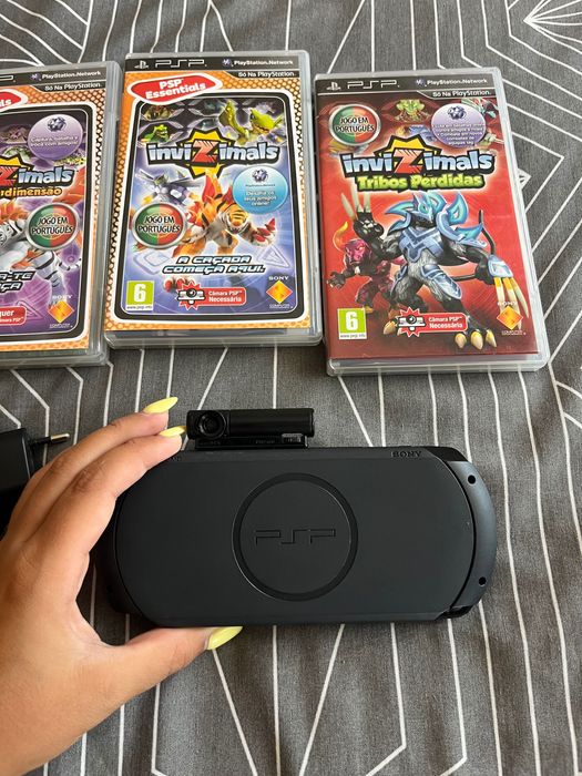 PSP em ótimo estado + 3 jogos