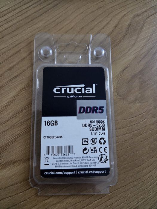 NOWY Dysk RAM Crucial 16GB DDR5 5200