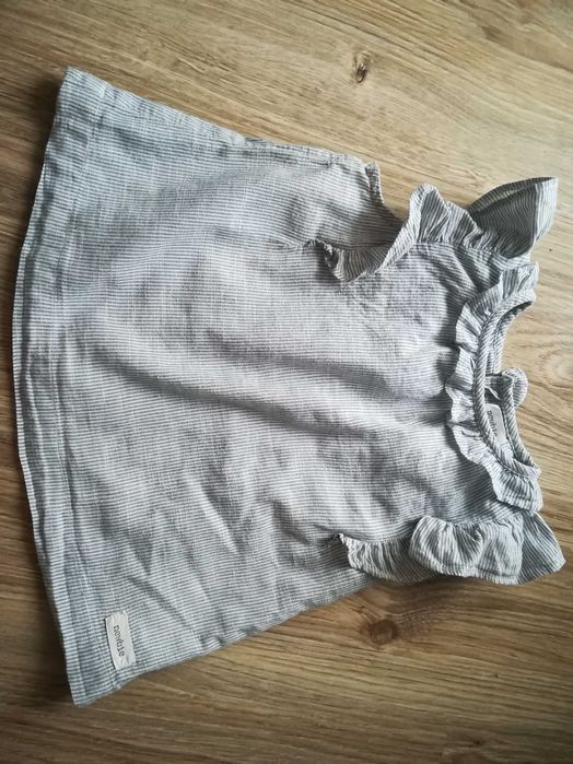 Szara bluzeczka bawełniana z falbankami, newbie