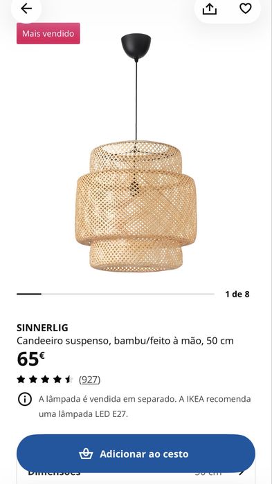 Sinnerlig candeeiro suspenso ikea