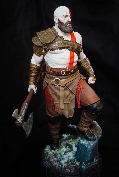 Figurka Kratos, God Of War, Druk 3D, Ręcznie Malowana, Żywica
