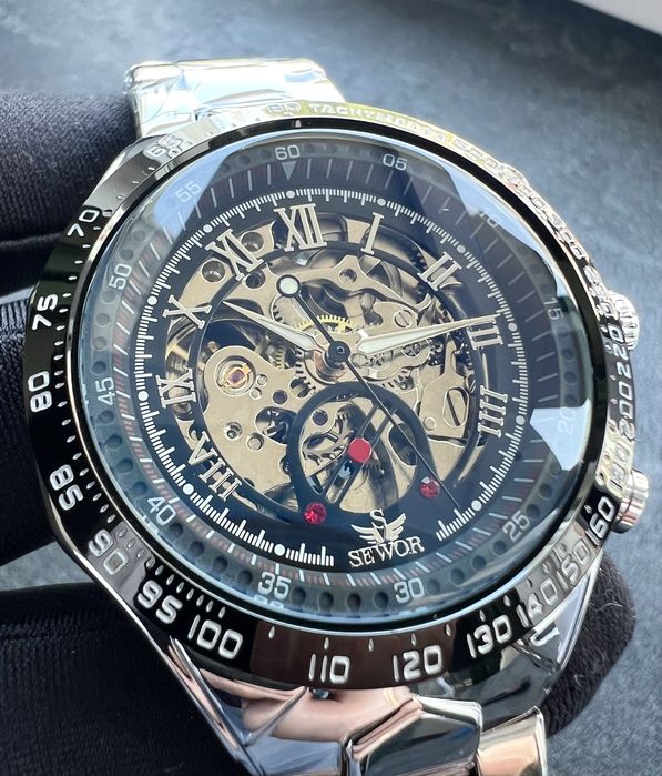 Механічний чоловічий годинник Skeleton Automatic | Часы мужские механические
