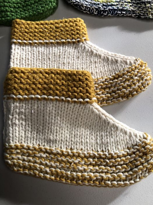 Conjunto 3 pares pantufas feitas à mão