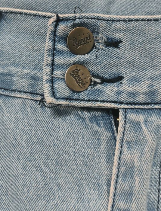 Spodnie Jeansy Kuloty Wysoki Stan Szerokie Nogawki Ranya |R. XL