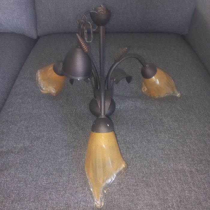Żyrandol 3 ramienny mosiężny bdb