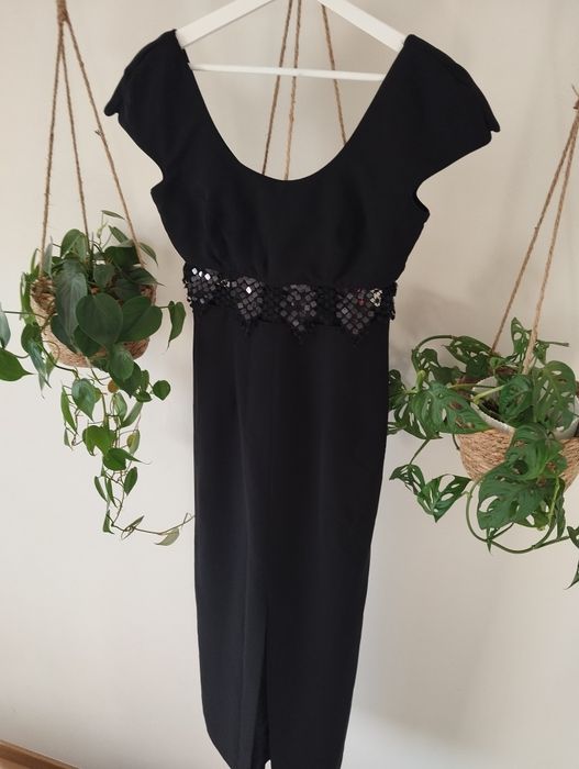 Sukienka koktajlowa, wieczorowa, na wesele maxi, ażurowy r. S Regina L