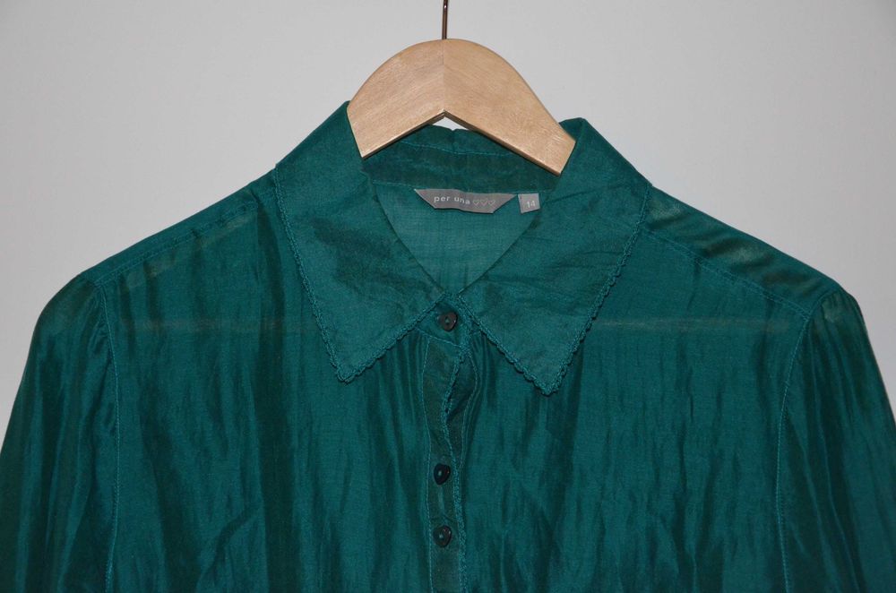 koszula z haftem damska r. 14(42) jedwab/silk per una M&S