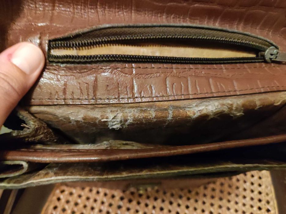 Mala tiracolo vintage, em pele