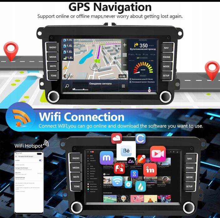 Radio Nawigacja Android 13 Vw,Golf,Seat,Polo,Passat,Tuareg