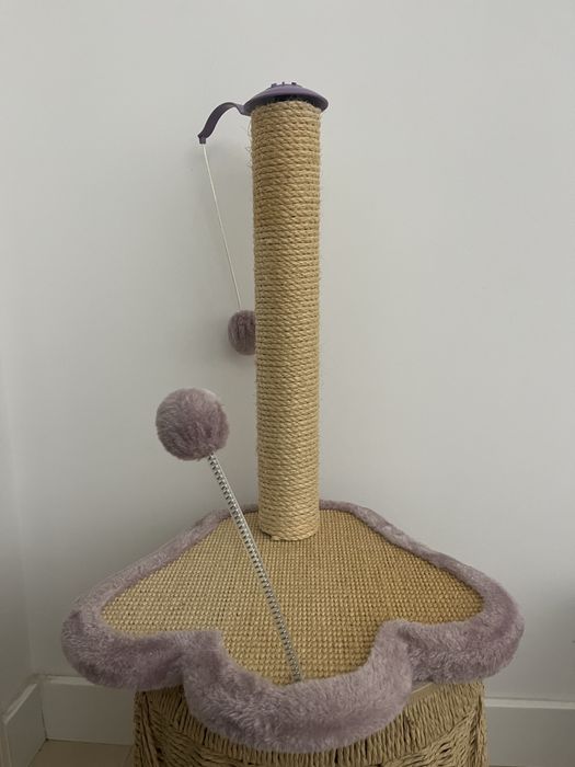 Arranhador para Gato com Brinquedos – Bom Estado