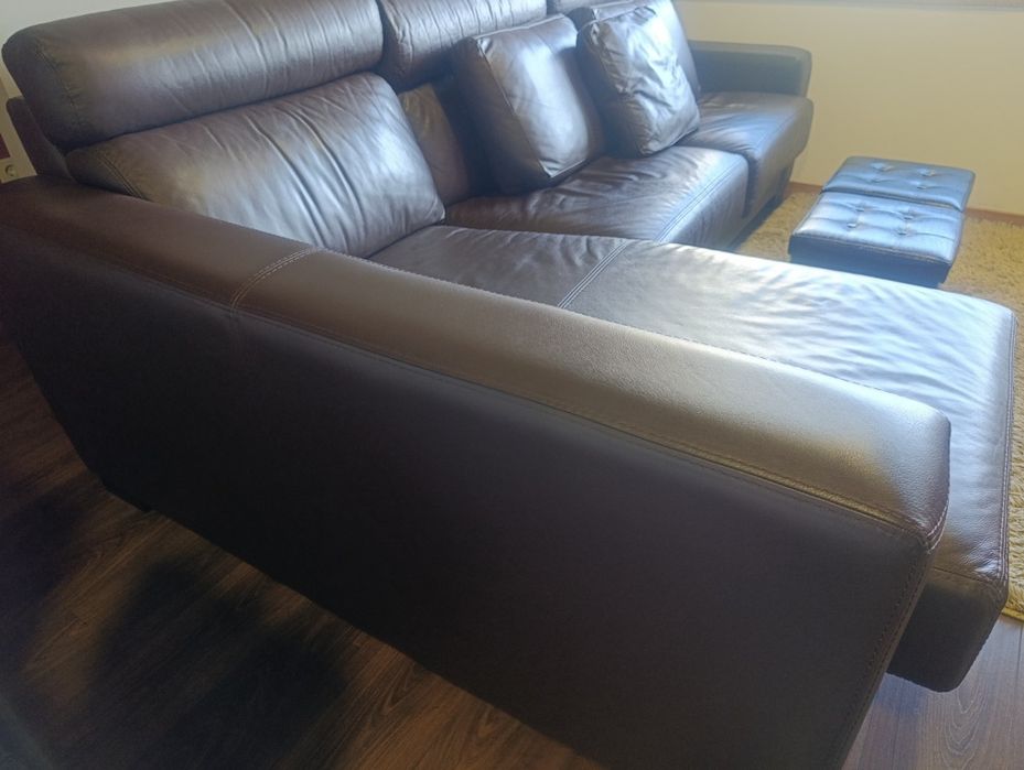 Sofá cama, pele, chaise longue