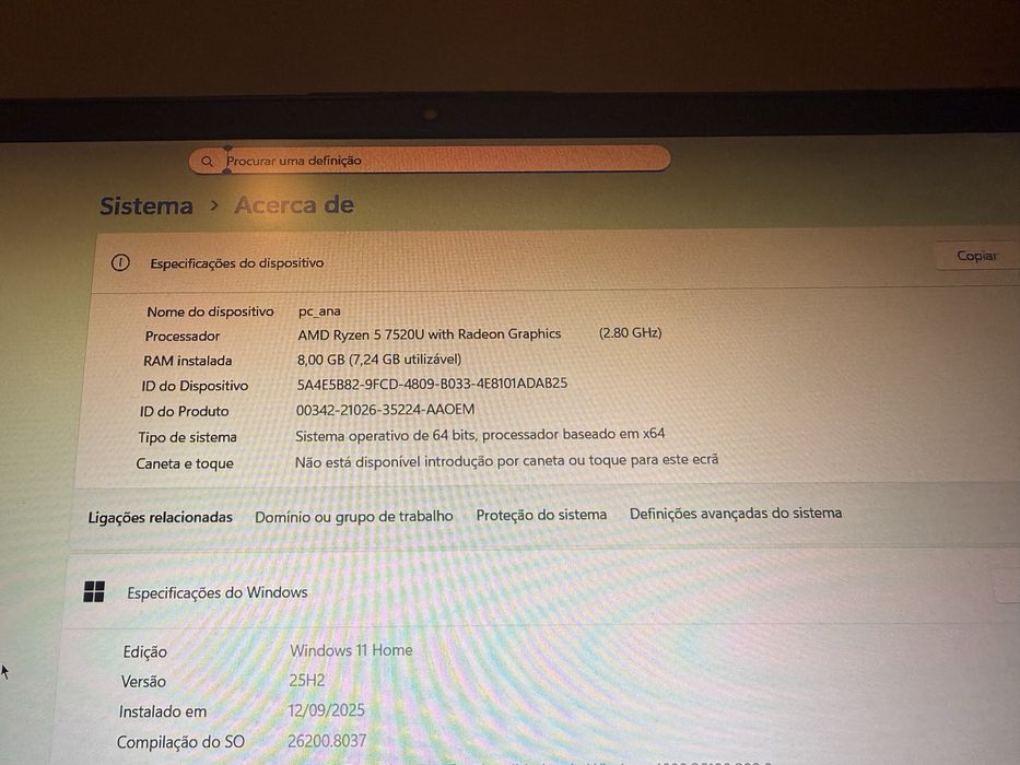 Portatil HP  15-fc0003np