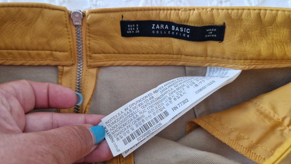 Saia mostarda Zara, tamanho S