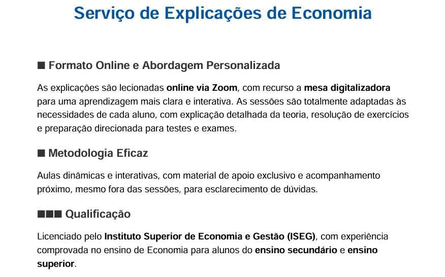 Explicações Economia, Gestão, Contabilidade e MACS