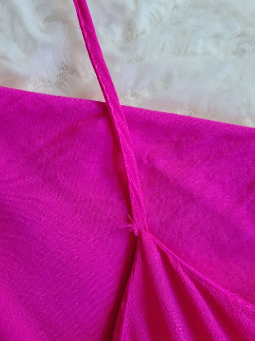 Różowa sukienka | 100% wiskoza | asymetryczna | kopertowa