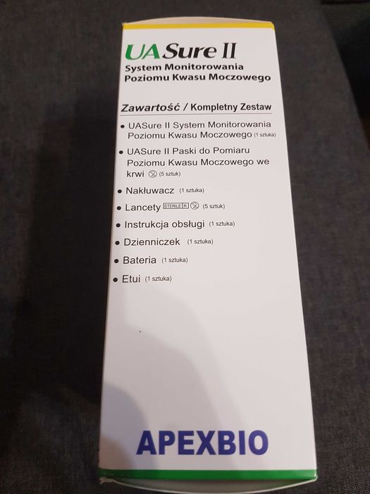 System monitorowania kwasu moczowego we krwi UASure2 + 25 pasków test.